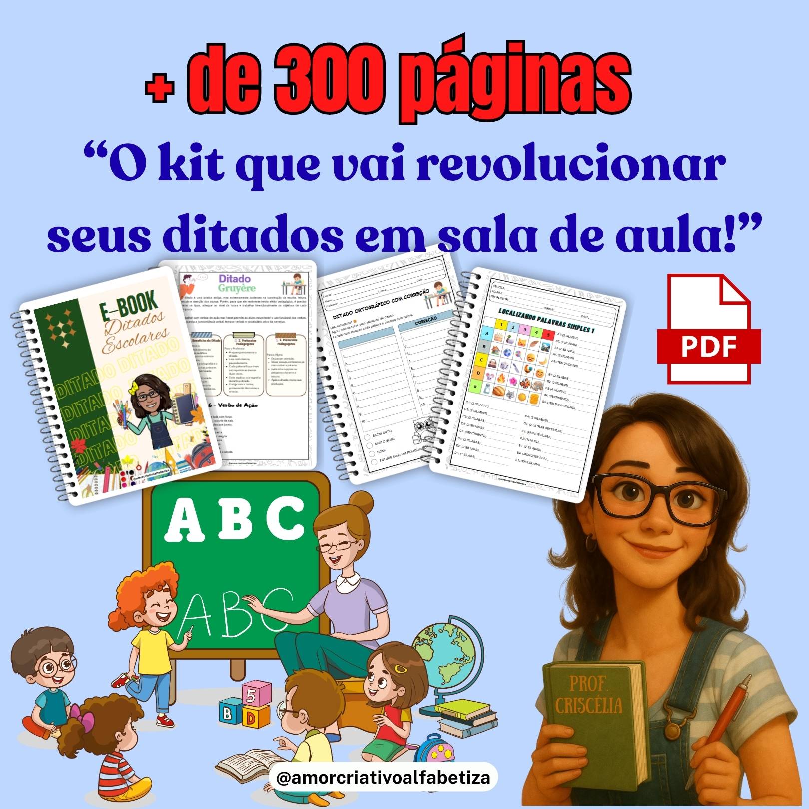 KIT COM 10 MODELOS DE DITADOS para sondagem – Material Pedagógico — capa do material