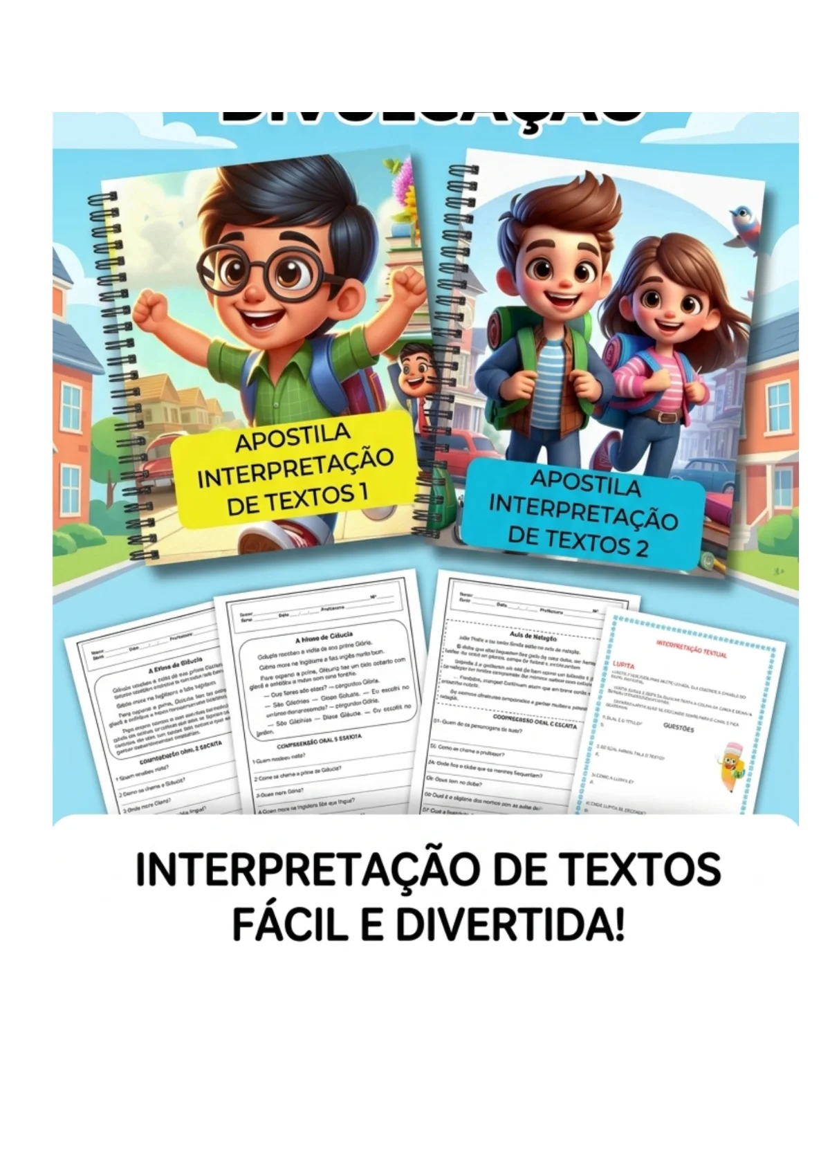 Kit com 2 Apostilas de Interpretação de Texto — capa do material