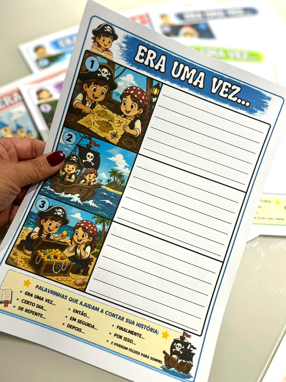 kit com 6 Atividades produção de texto — amostra 6: Esse material trabalha: ✅ Produção textual ✅ Sequência lógica de…
