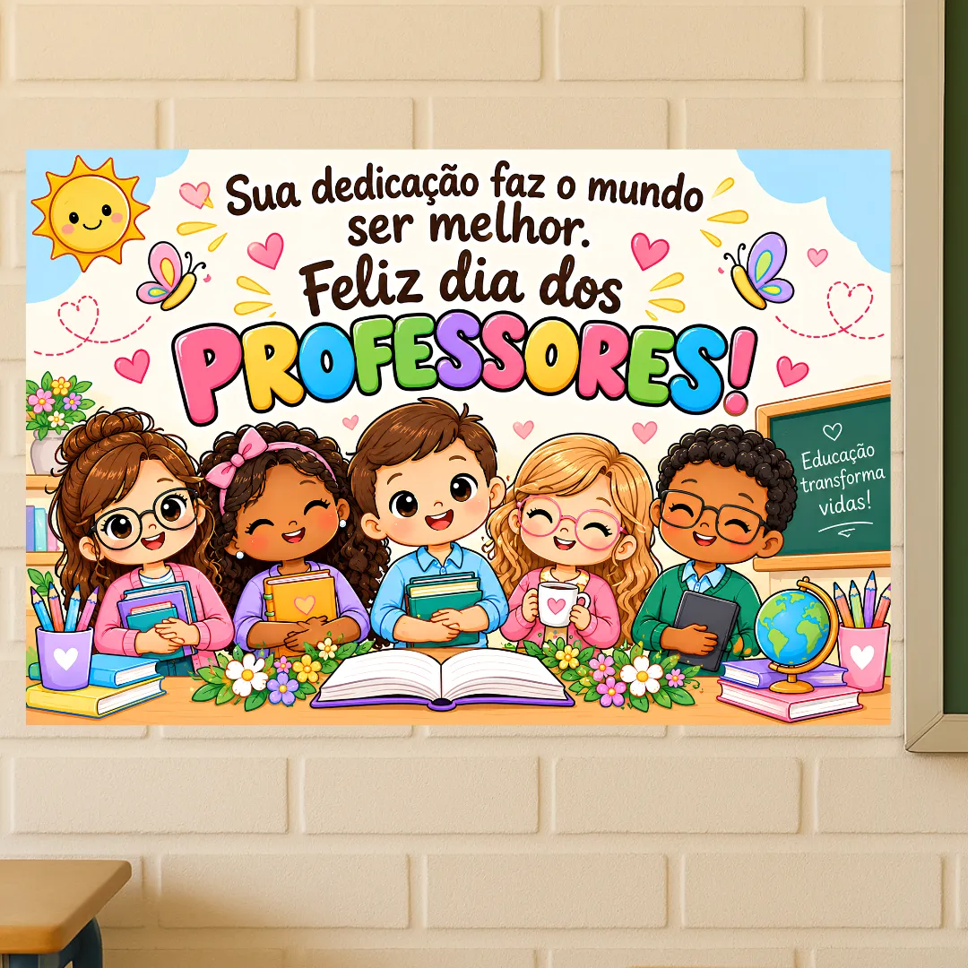 Kit com Painel e Porta Bombom - Dia dos Professores — amostra 1: Celebre o Dia dos Professores com um painel especial e…