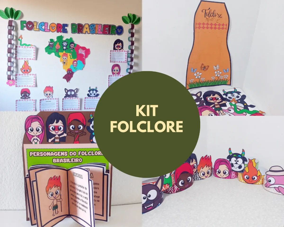 kit com quatro arquivos lúdicos para trabalhar folclore — Alfabetização para Educação Infantil: Kit Pedagógico Folclore…