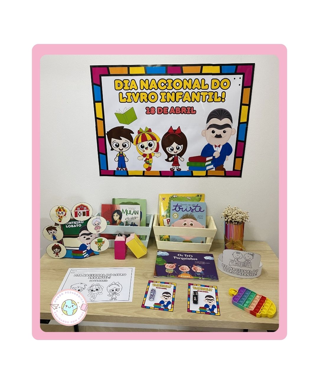 Kit comemorativo de Dia do Livro Infantil para imprimir — capa do material