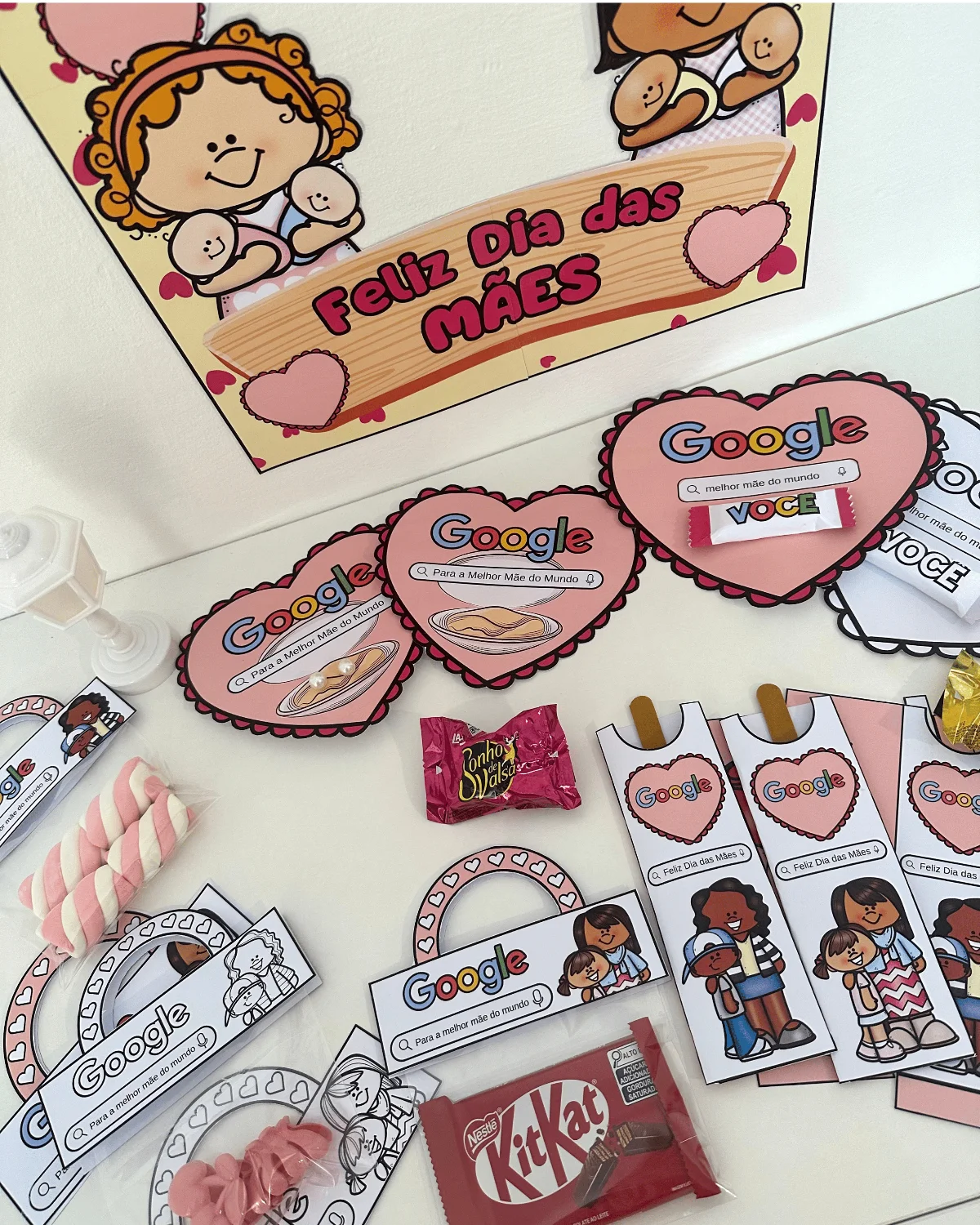 Kit Completo Dia das Mães - Tema Google – Material Pedagógico — amostra 7: Kit Completo Dia das Mães com o tema Google