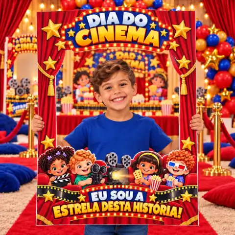 Kit completo dia do cinema infantil: Painel,lembrancinhas e muito mais — amostra 5: Transforme sua sala em um cinema