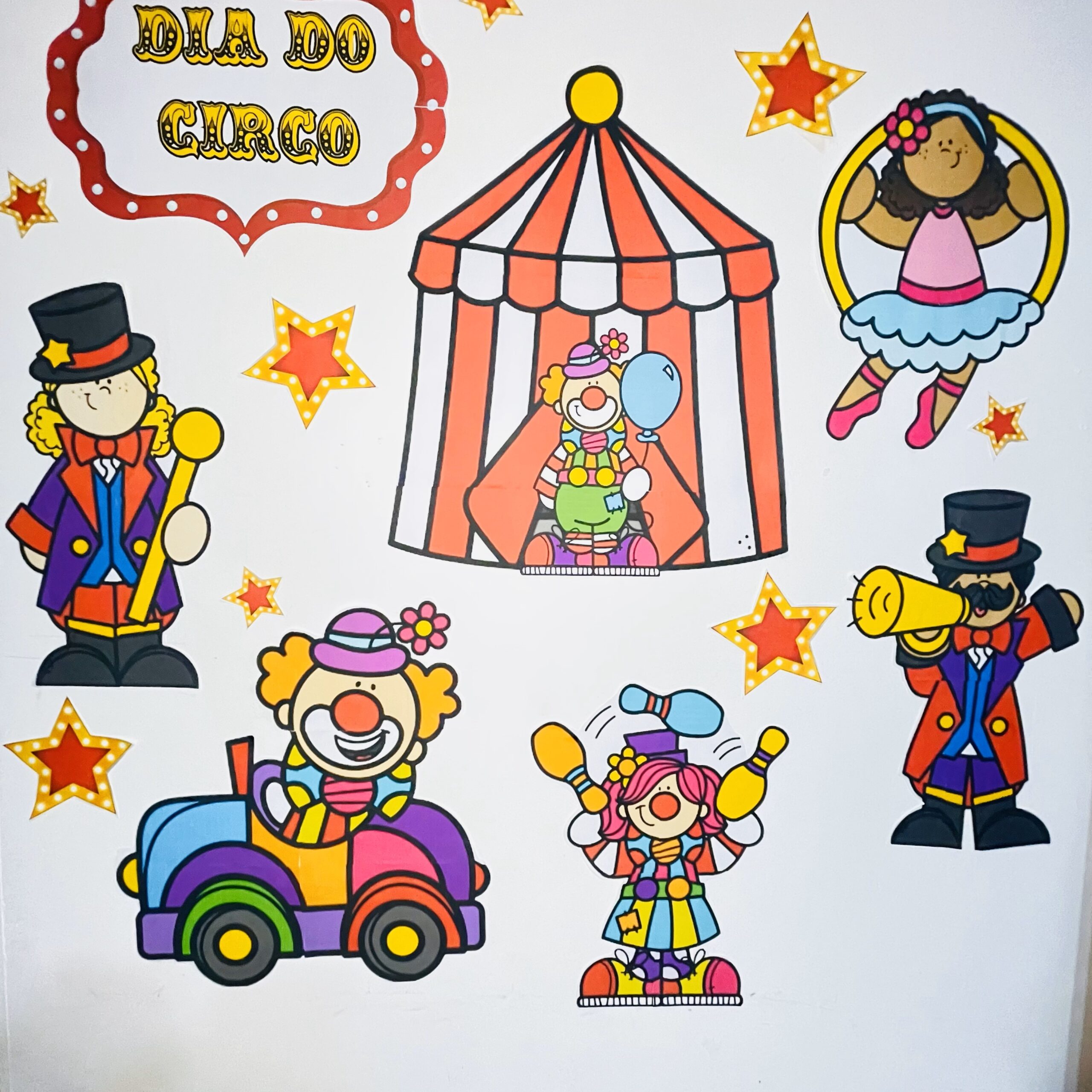Kit completo painel: dia do circo – PDF para Imprimir — amostra 1: O que vem no material