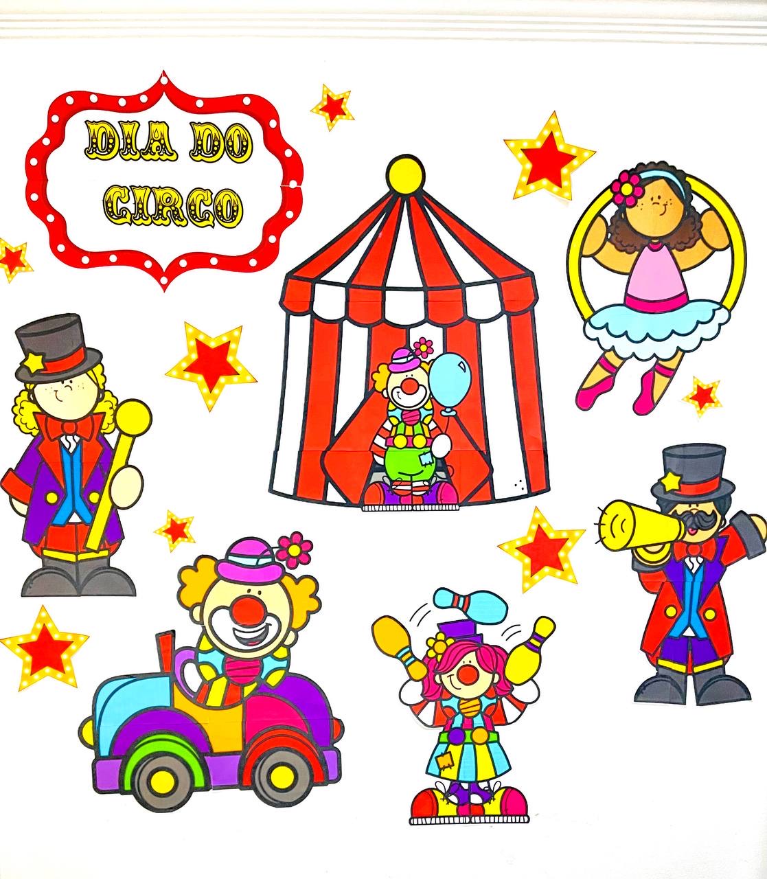 Kit completo painel: dia do circo – PDF para Imprimir — amostra 3: Formato e entrega