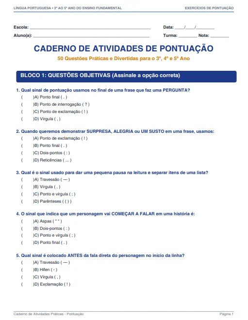Kit Completo Sinais de Pontuação – 50 Atividades+Recursos|3º ao 5º Ano — amostra 3: 🎯 POR QUE USAR ESTE MATERIAL?