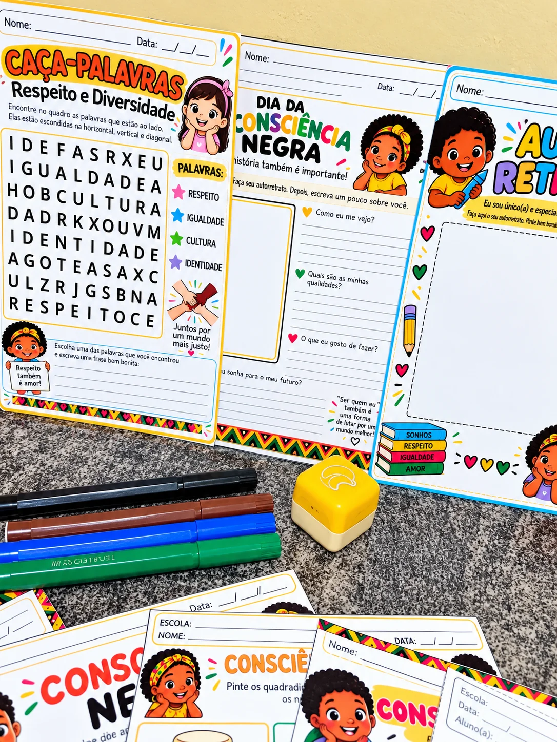Kit Consciência Negra – 12 Atividades para 1º ao 5º Ano — amostra 2: Propostas para utilizar em sala de aula?
