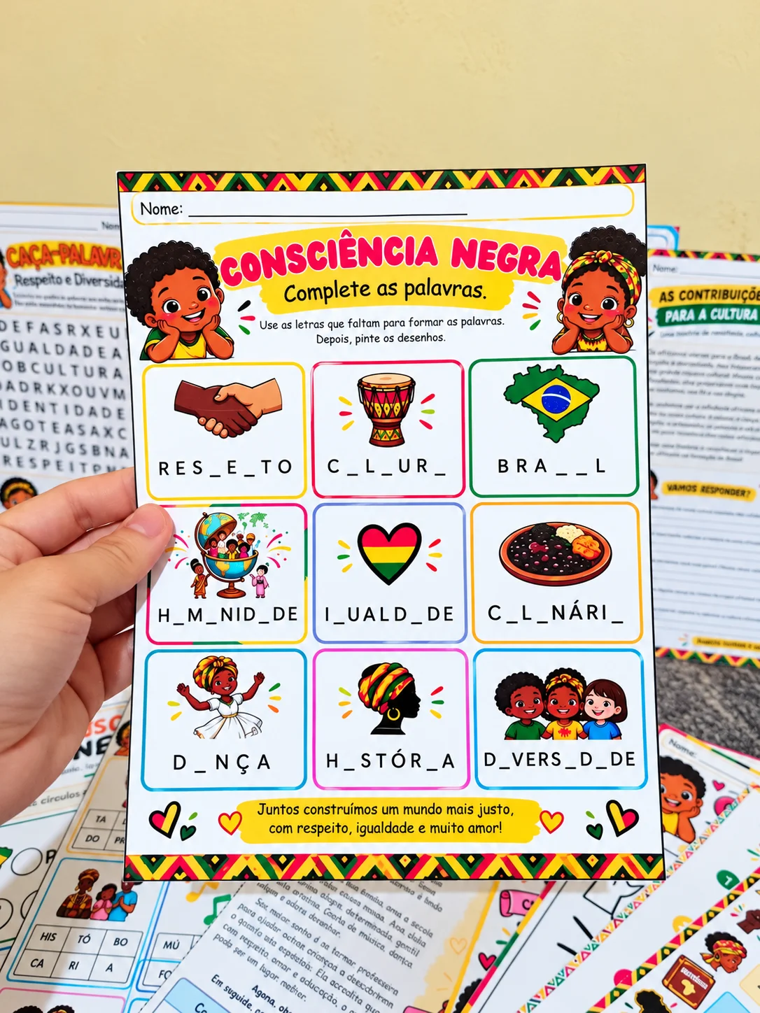 Kit Consciência Negra – 12 Atividades para 1º ao 5º Ano — amostra 4: Para qual ano escolar é indicado?