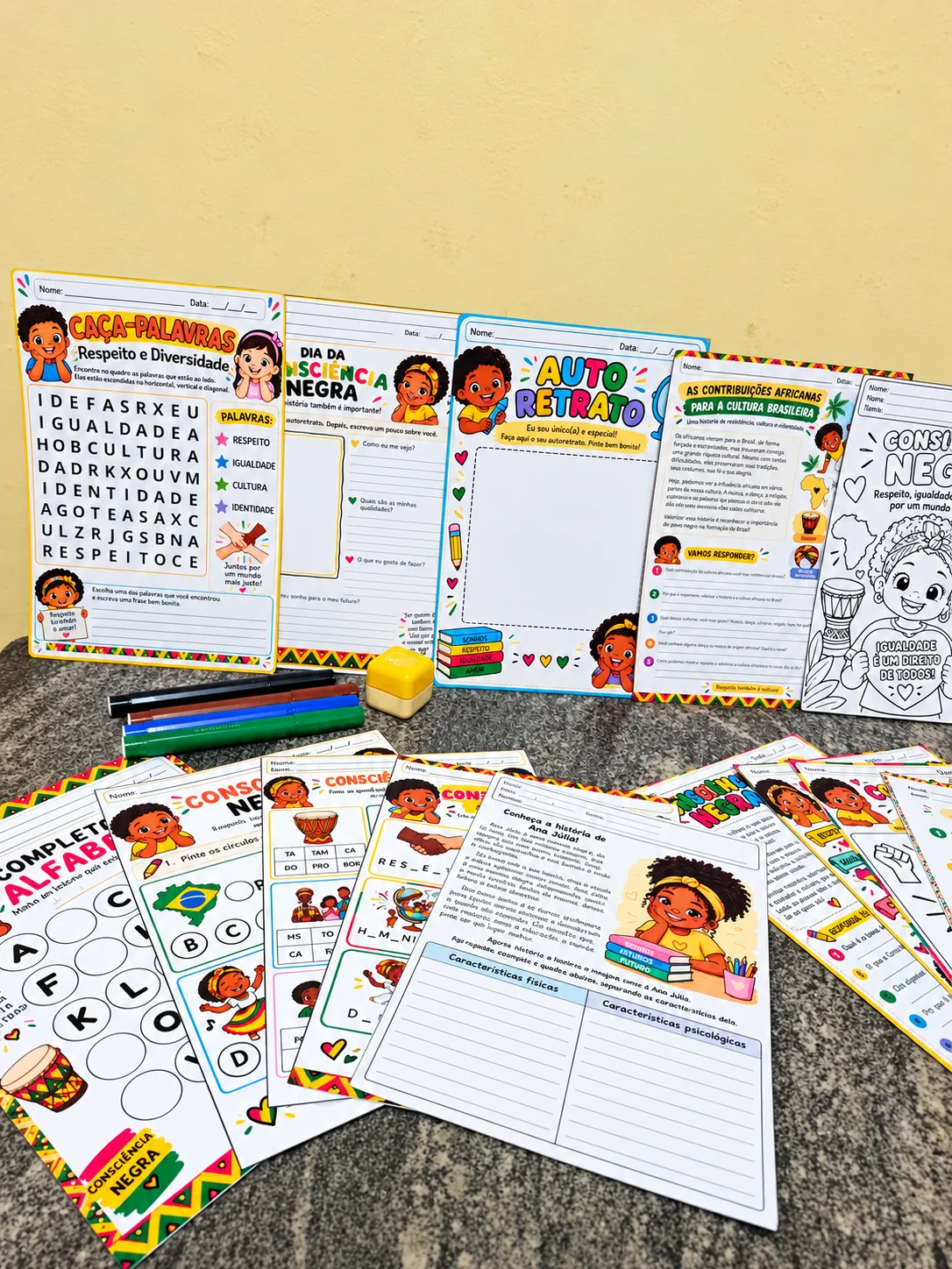 Kit Consciência Negra – 12 Atividades para 1º ao 5º Ano — amostra 6: Kit Consciência Negra com 12 atividades para o 1º ao…