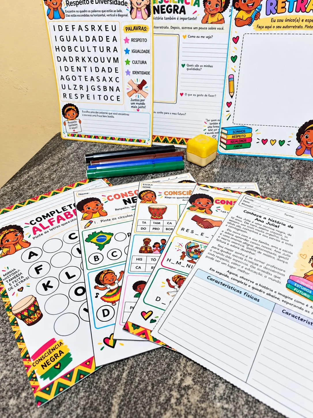 Kit Consciência Negra – 12 Atividades para 1º ao 5º Ano — amostra 7: Kit Consciência Negra com 12 atividades para o 1º ao…