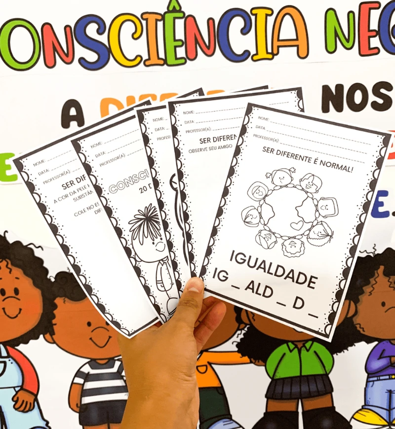 Kit Consciência Negra em PDF para Educação Infantil e Fund I — amostra 1: Kit Consciência Negra para imprimir e usar com a…
