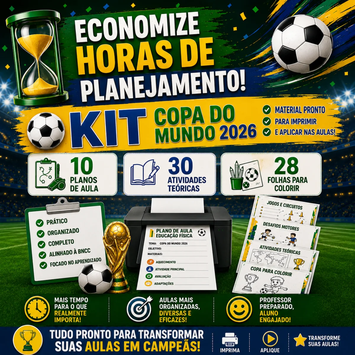 Kit Copa do Mundo 2026 – Atividades de Educação Física Escolar — Português para Educação Infantil: Kit Copa do Mundo 2026…