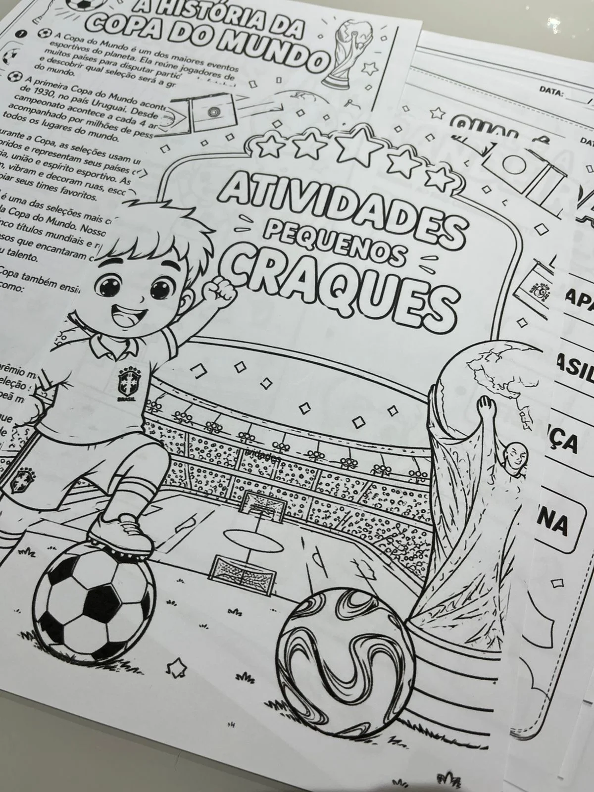 Kit Copa do Mundo com Álbum de Figuras e Muito Mais! — amostra 3: Kit pedagógico completo com atividades de alfabetização,…