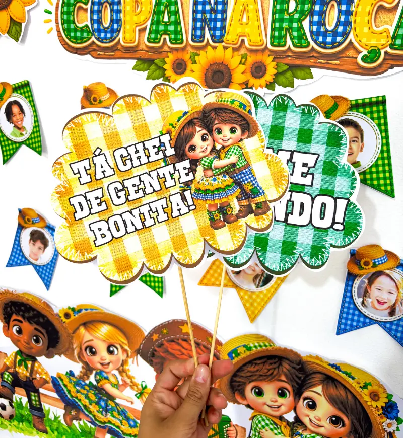 Kit Copa na Roça: Festa Junina e Copa do Mundo em PDF — amostra 2: O que vem no material