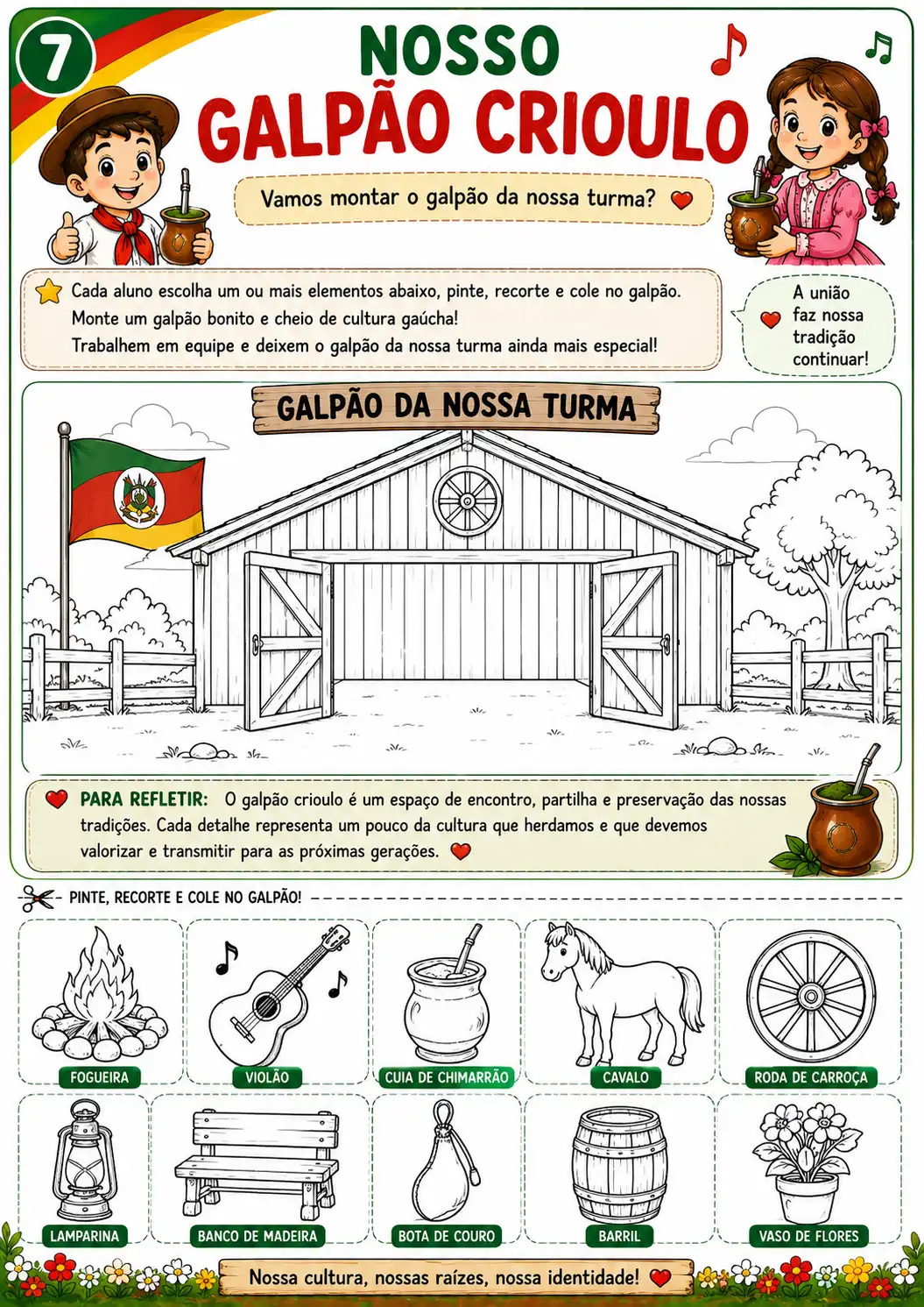 Kit Cultura Gaúcha atividades para 2° e 3° ano — amostra 3: 7 atividades para conhecer e valorizar a cultura e as tradições…