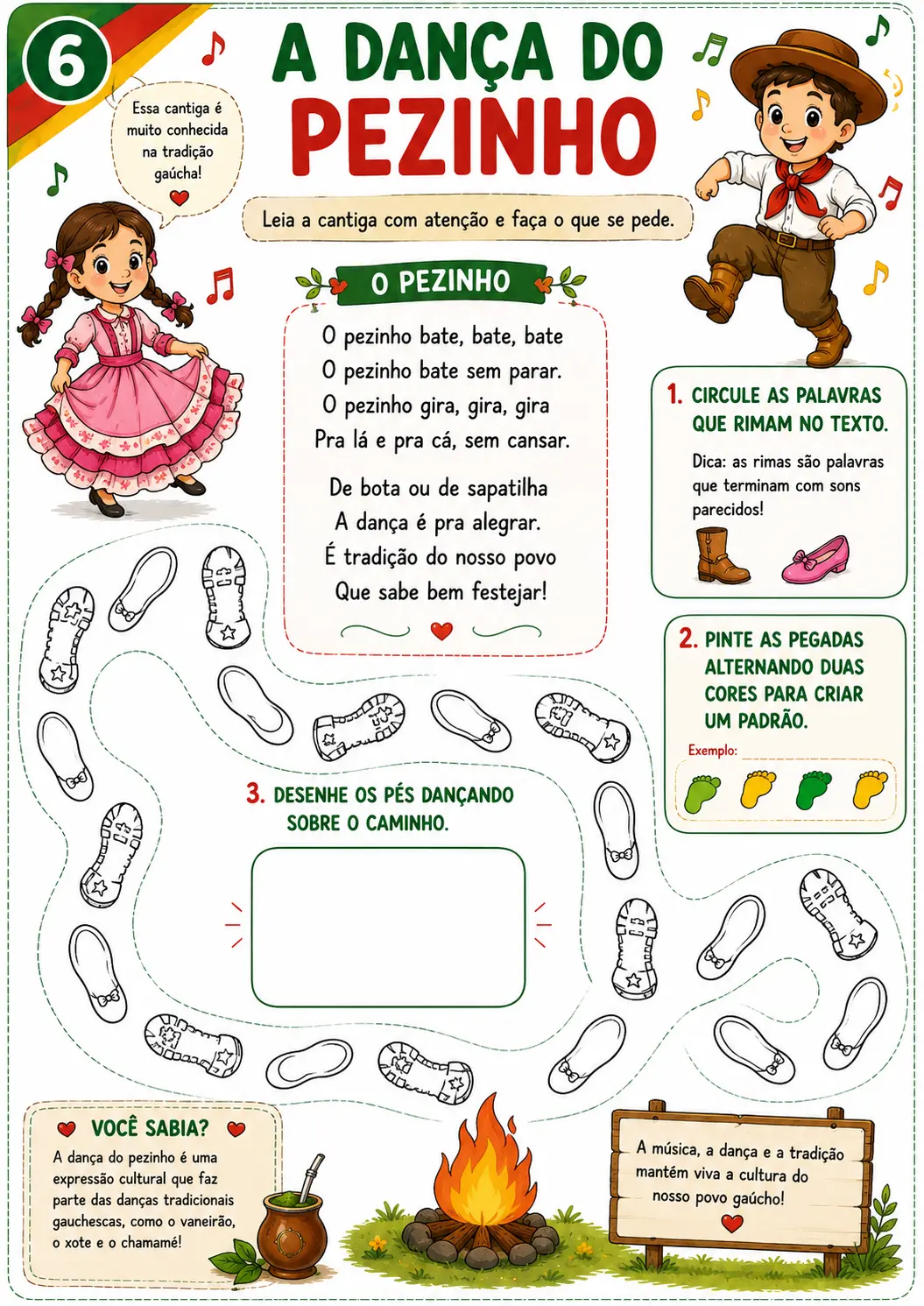 Kit Cultura Gaúcha atividades para 2° e 3° ano — amostra 6: 7 atividades para conhecer e valorizar a cultura e as tradições…