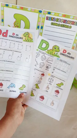 Kit da Letra D – Dinossauro | Atividades de Alfabetização — amostra 3: Um kit completo, lúdico e divertido para trabalhar o…