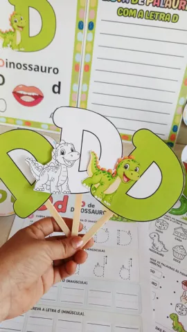 Kit da Letra D – Dinossauro | Atividades de Alfabetização — amostra 4: Um kit completo, lúdico e divertido para trabalhar o…