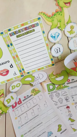 Kit da Letra D – Dinossauro | Atividades de Alfabetização — amostra 6: Um kit completo, lúdico e divertido para trabalhar o…