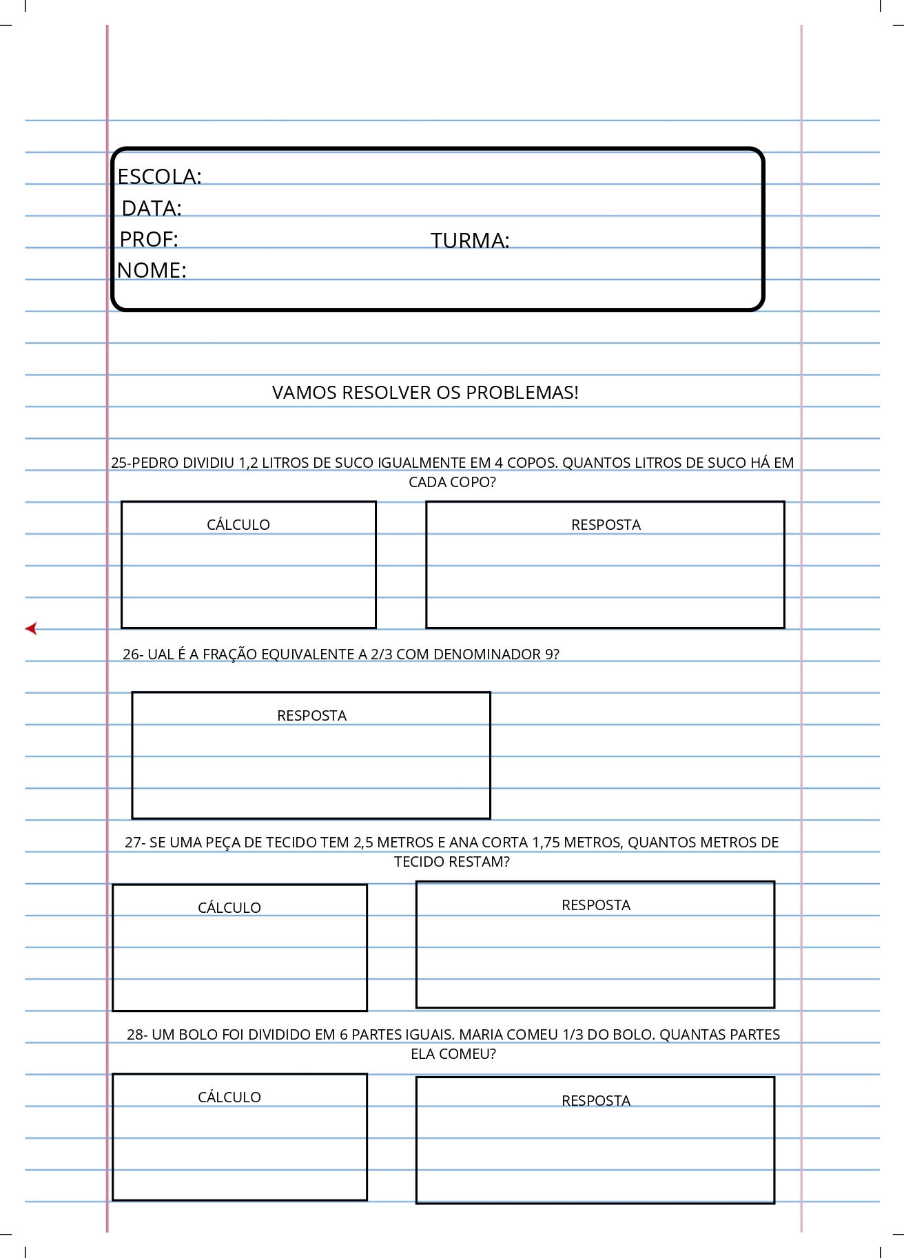 Kit de apostilas de problemas matemáticos do 1º ao 5º ano | 2º ao 5º ano — amostra 3: Kit de Apostilas de Problemas…