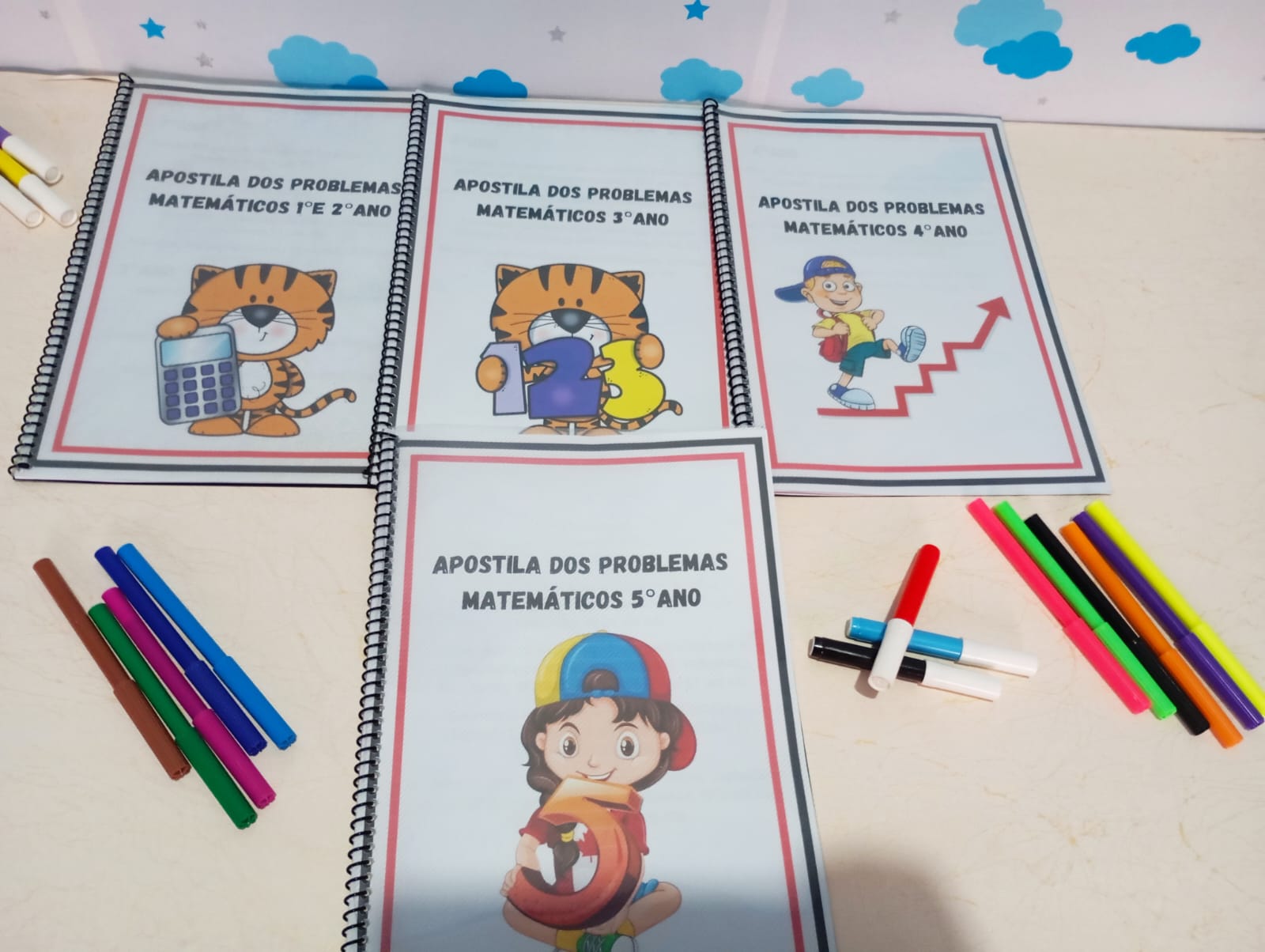 Kit de apostilas de problemas matemáticos do 1º ao 5º ano | 2º ao 5º ano — capa do material