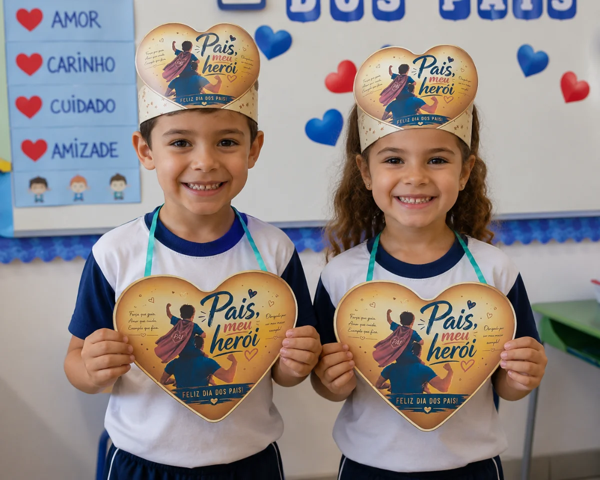 Kit de Apresentação Dia dos Pais em PDF | Viseira e Plaquinha para Apresentação Escolar — capa do material