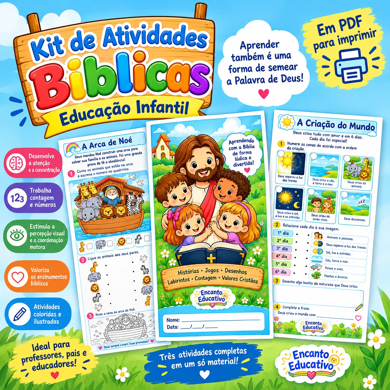 Kit de Atividades Bíblicas – Educação Infantil — Datas comemorativas para Educação Infantil: Atividades bíblicas para a…