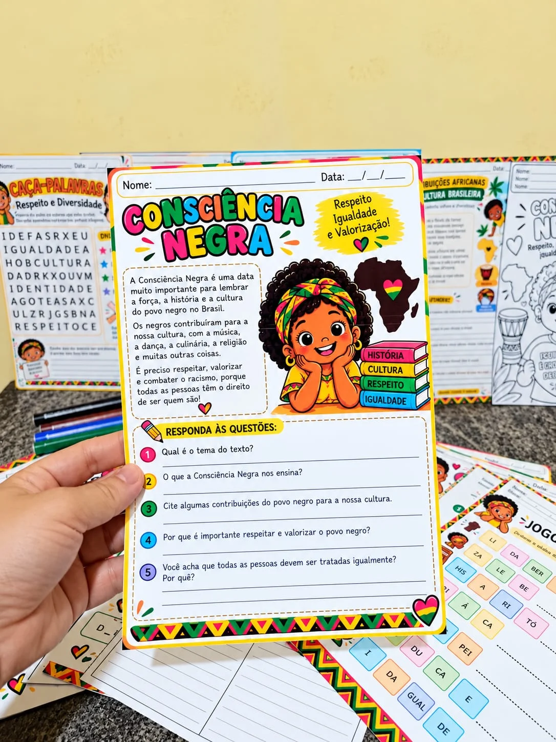 KIT DE ATIVIDADES – CONSCIÊNCIA NEGRA | 1º AO 5º ANO — amostra 1: Por meio de atividades lúdicas e divertidas, os alunos…