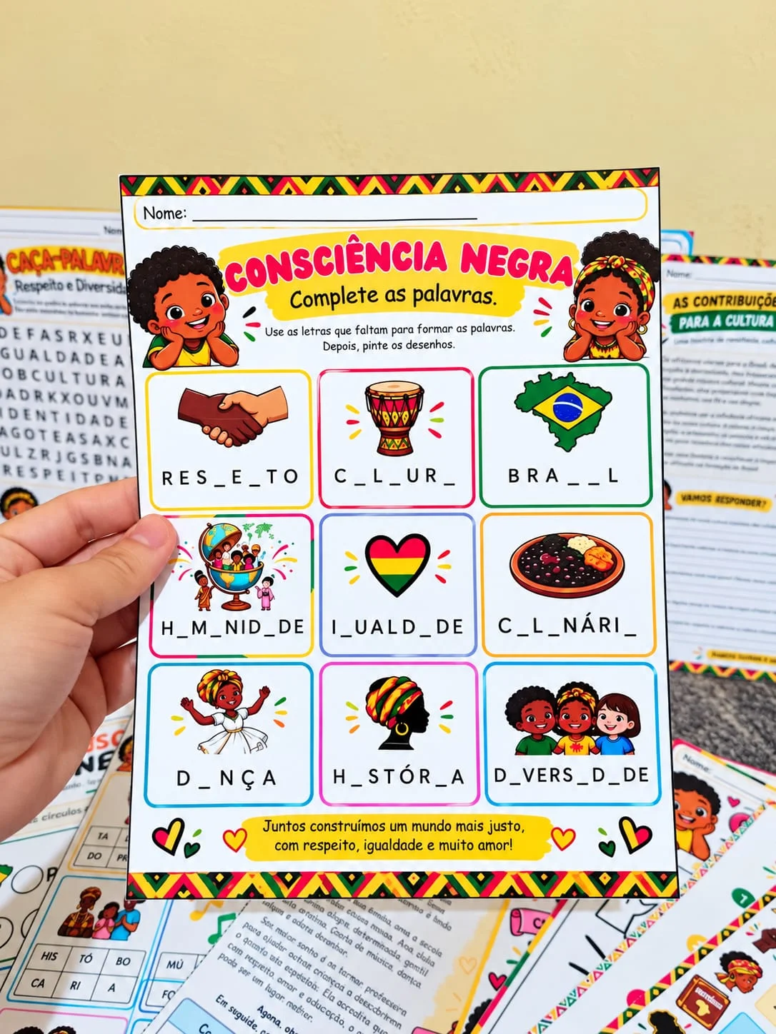 KIT DE ATIVIDADES – CONSCIÊNCIA NEGRA | 1º AO 5º ANO — amostra 2: Por meio de atividades lúdicas e divertidas, os alunos…