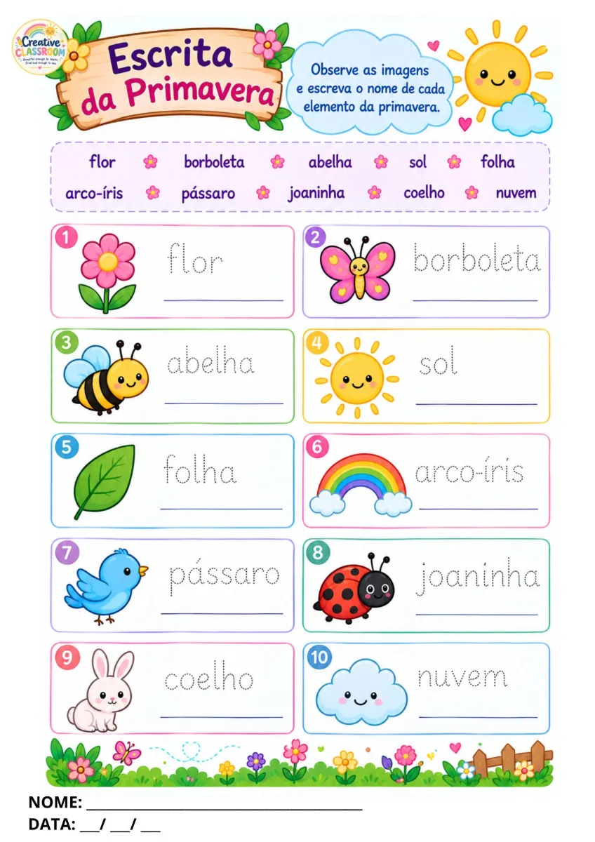 Kit de Atividades da Primavera Ensino Infantil — amostra 3: 🌸 O Kit de Atividades da Primavera traz 24 páginas com jogos…