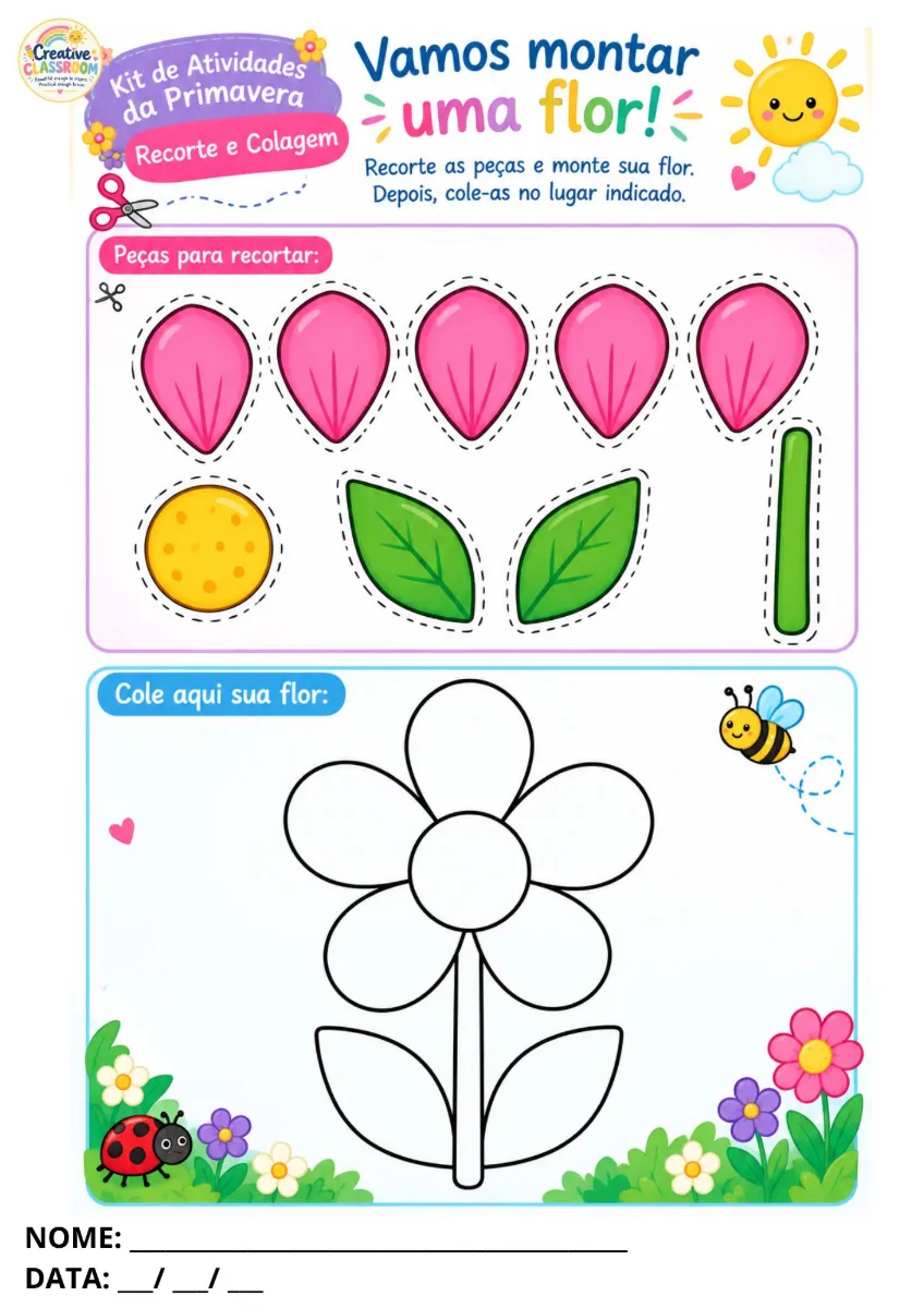 Kit de Atividades da Primavera Ensino Infantil — amostra 5: 🌸 O Kit de Atividades da Primavera traz 24 páginas com jogos…