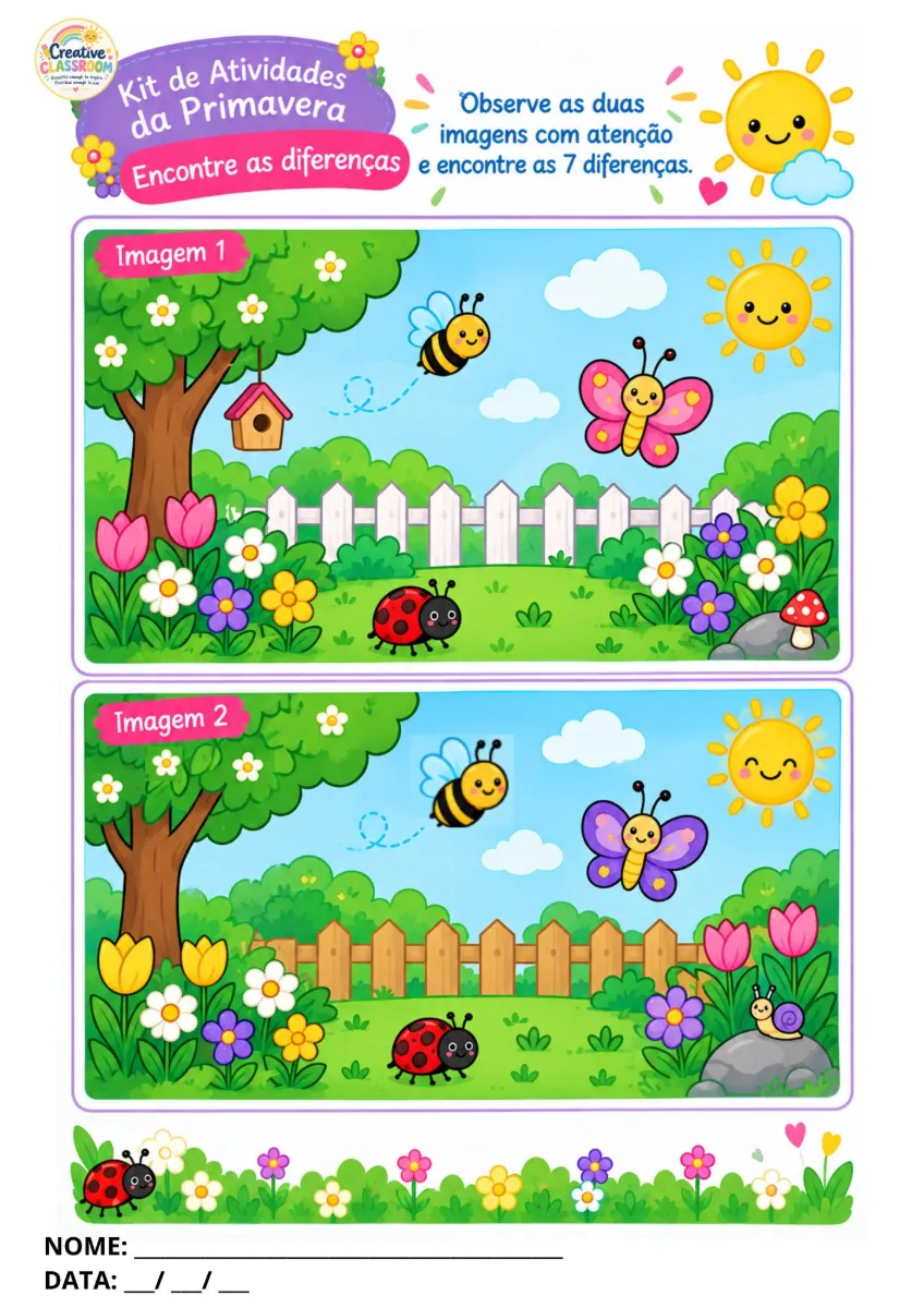 Kit de Atividades da Primavera Ensino Infantil — amostra 6: 🌸 O Kit de Atividades da Primavera traz 24 páginas com jogos…