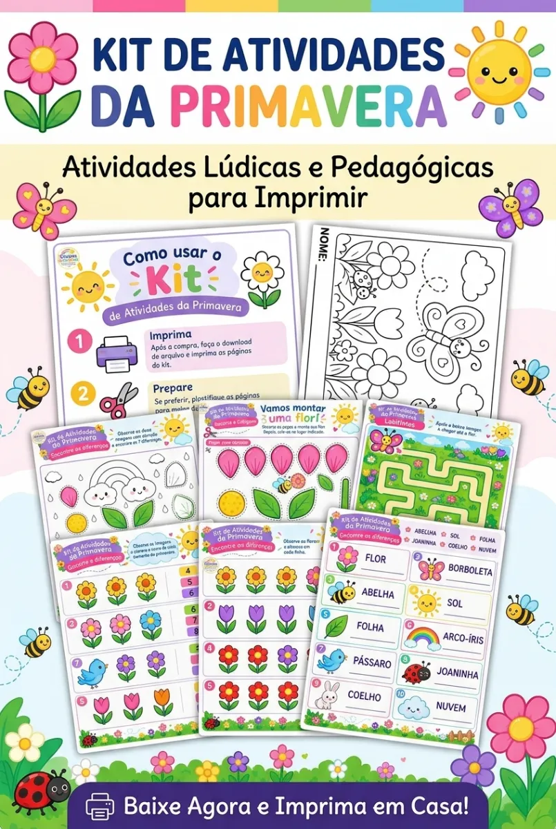 Kit de Atividades da Primavera Ensino Infantil — Atividades para Todas as séries: 🌸 O Kit de Atividades da Primavera traz…