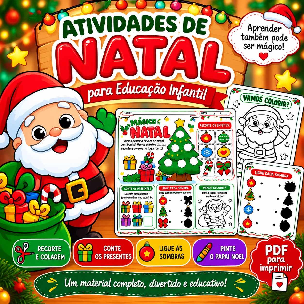 Kit de Atividades de Natal para Educação Infantil em PDF — Datas comemorativas para Educação Infantil: Kit de Natal com…