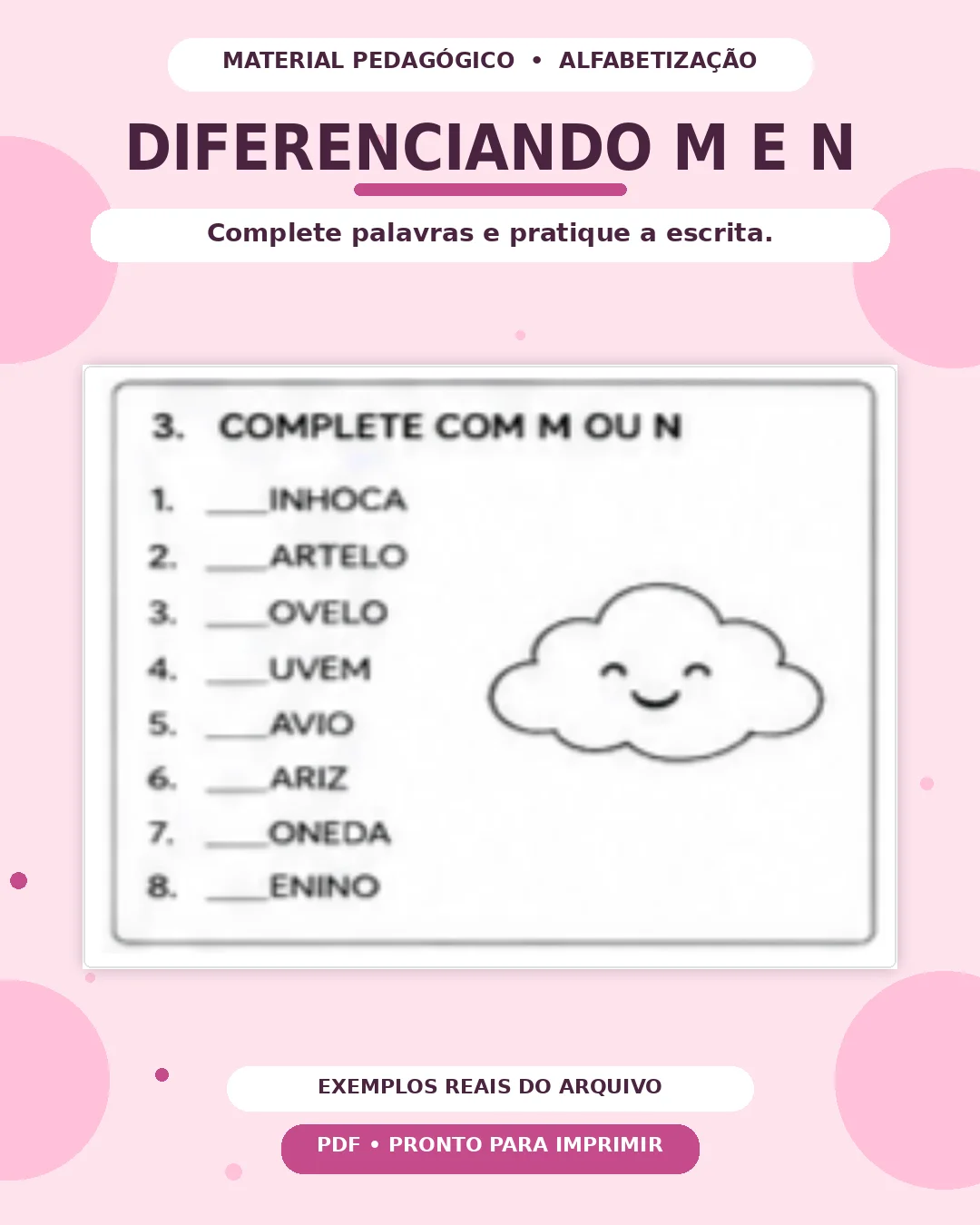 Kit de Atividades para Diferenciar Letras e Sons Parecidos — amostra 2: O que você encontrará no material? Kit de Atividades para Diferenciar Letras e Sons Parecidos — amostra 2: O que você encontrará no material?
