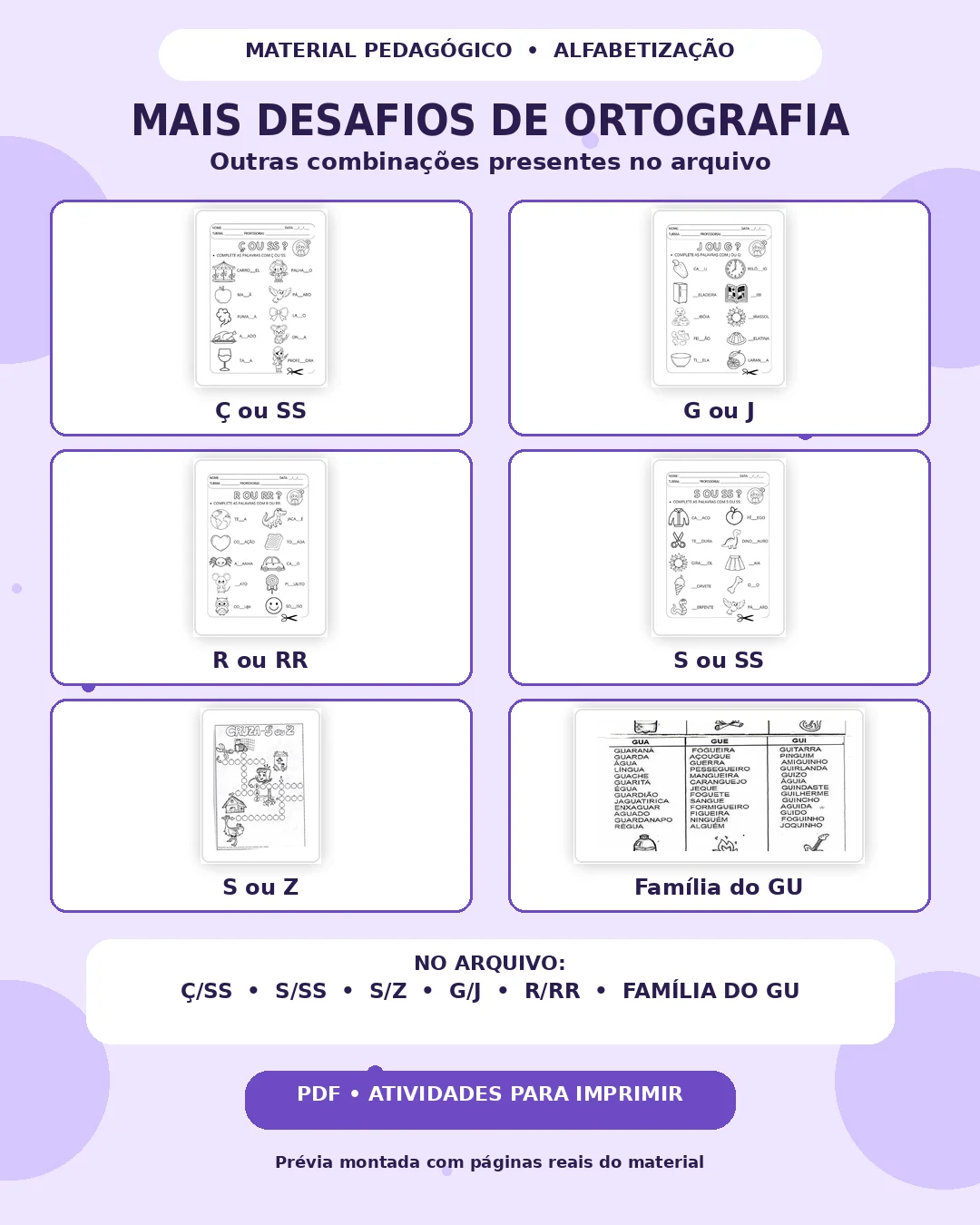 Kit de Atividades para Diferenciar Letras e Sons Parecidos — amostra 3: Diferenciação entre P e B; Kit de Atividades para Diferenciar Letras e Sons Parecidos — amostra 3: Diferenciação entre P e B;