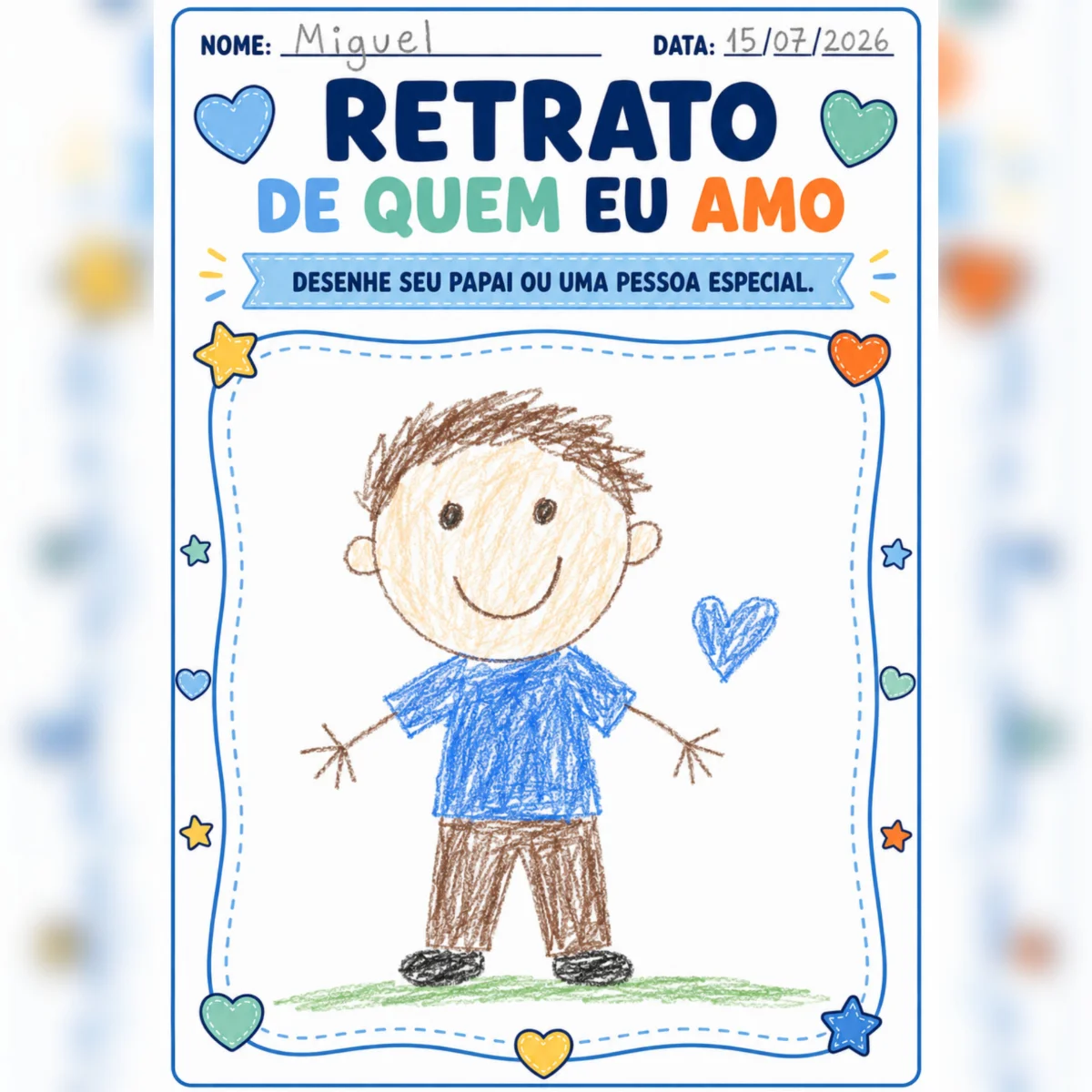 💙 KIT DE ATIVIDADES PARA O DIA DOS PAIS 💙 — amostra 3: Prepare uma homenagem cheia de carinho com seus pequenos