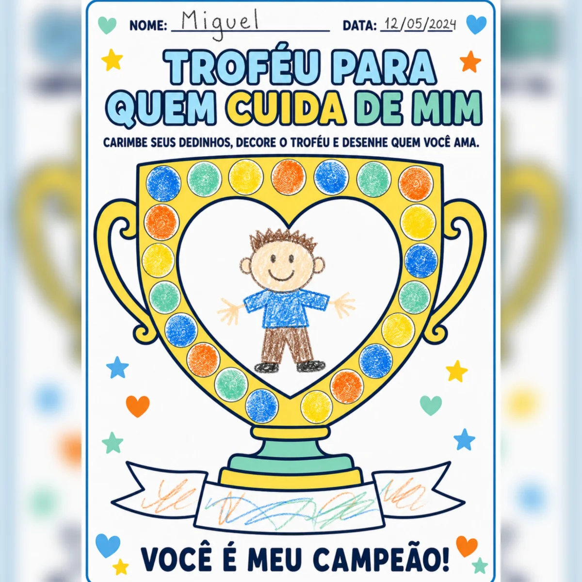 💙 KIT DE ATIVIDADES PARA O DIA DOS PAIS 💙 — amostra 5: Prepare uma homenagem cheia de carinho com seus pequenos