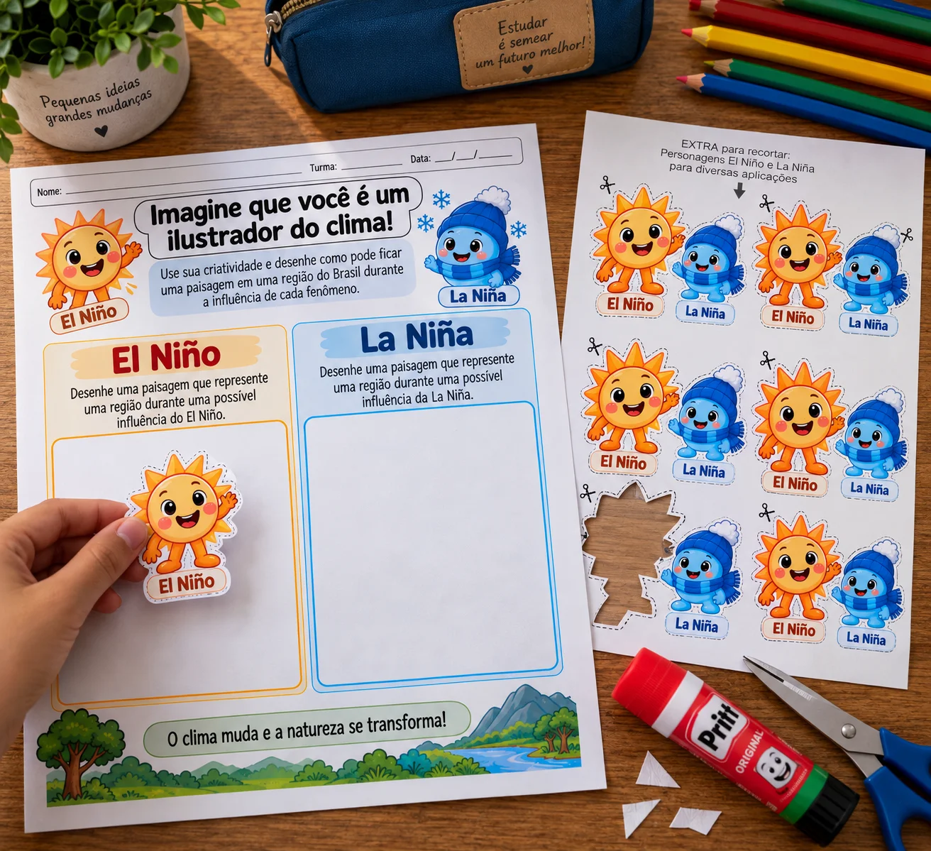 Kit de atividades sobre El Niño e La Niña para Ensino Fundamental — amostra 1: El Niño e La Niña – um material completo,…
