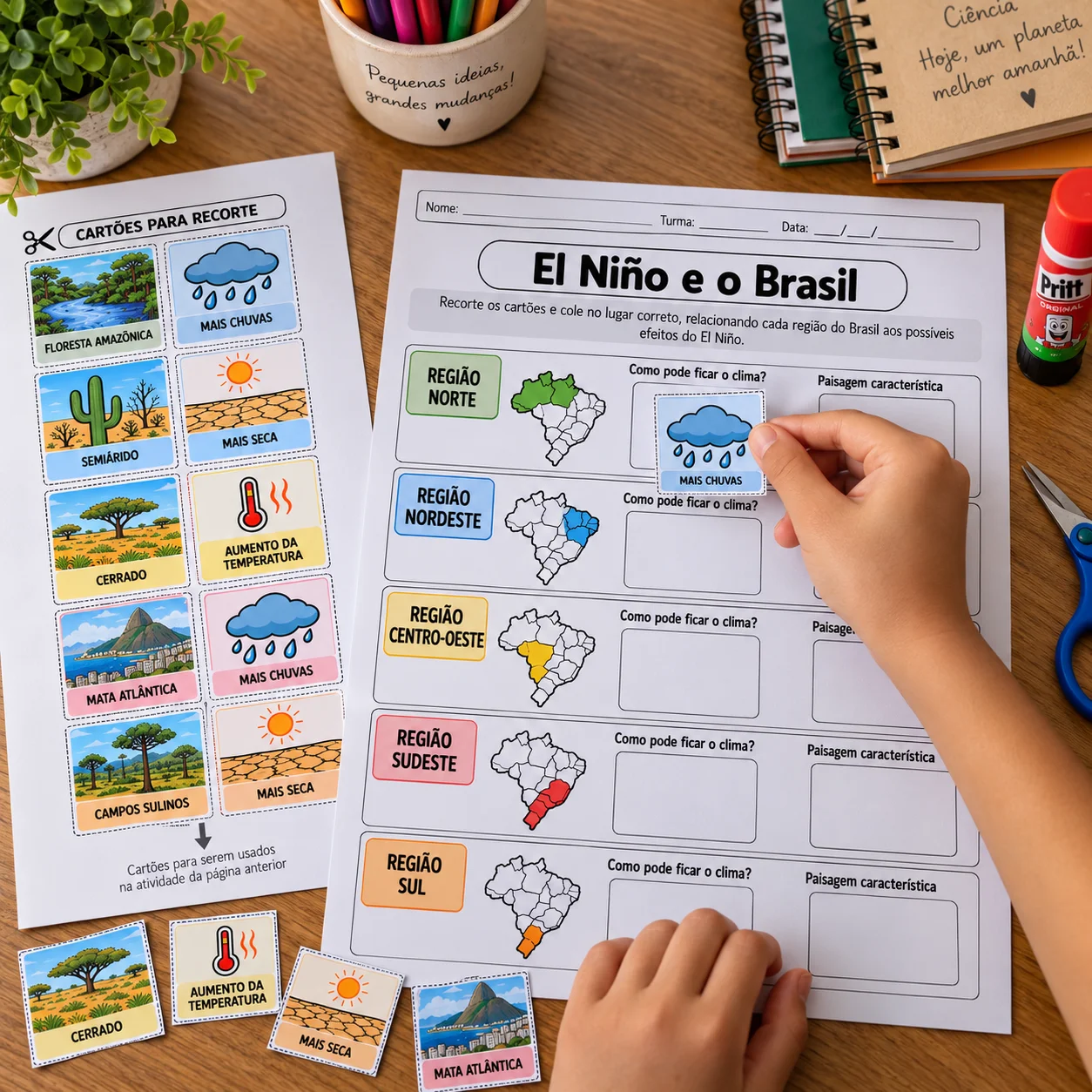 Kit de atividades sobre El Niño e La Niña para Ensino Fundamental — amostra 2: Kit de 10 atividades sobre El Niño e La Niña…