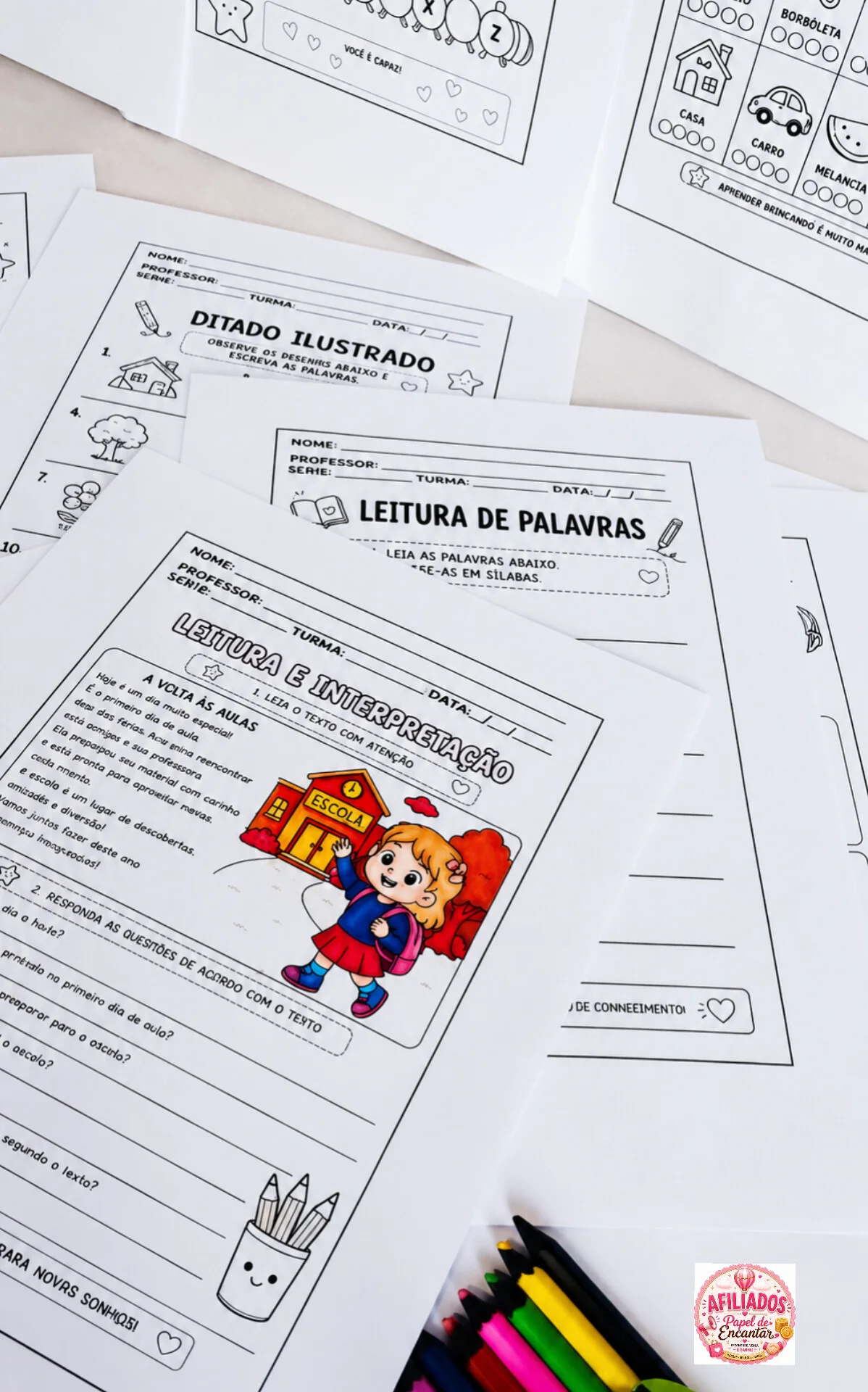Kit de Atividades Volta às Aulas - Alfabetização — amostra 1: O que vem no material