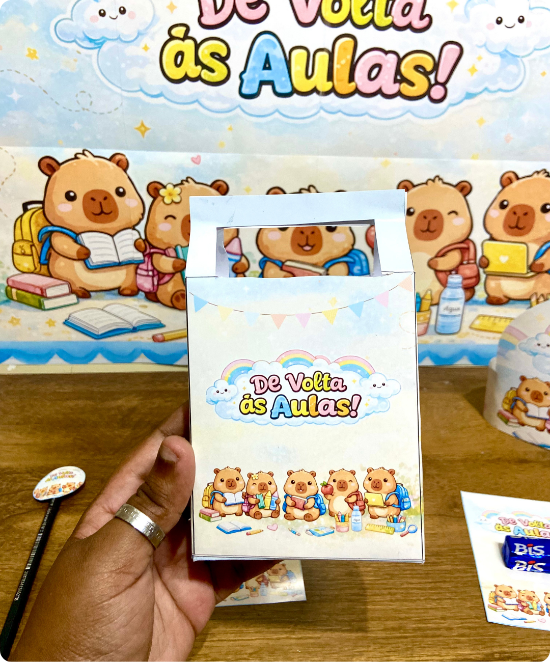 Kit de capivaras para imprimir na volta às aulas — amostra 2: Um tema para a recepção e a decoração