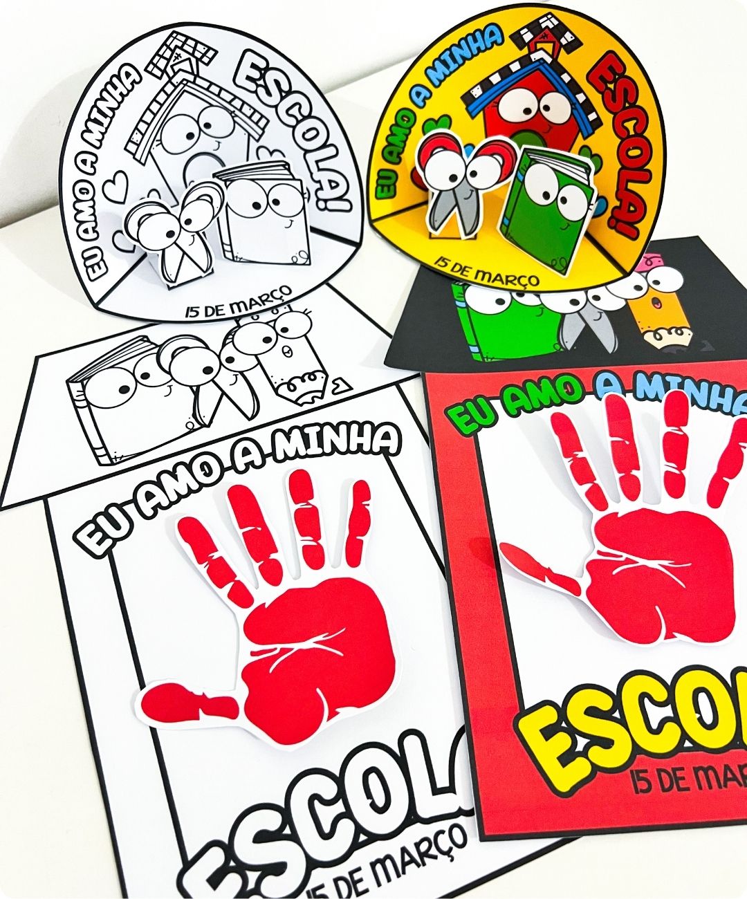 Kit de cenário 3D do Dia da Escola para imprimir — amostra 6: Leve o Dia da Escola para a sala com um kit de cenário 3D em…
