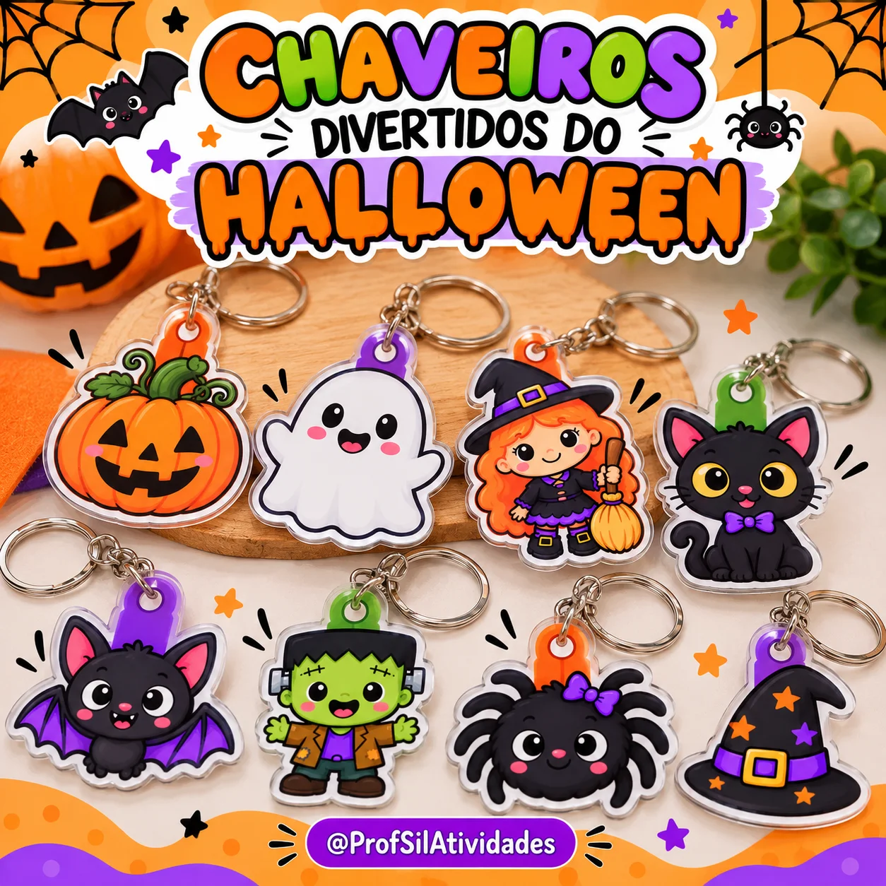 Kit de Chaveiros Divertidos do Halloween — Datas comemorativas para Educação Infantil: São opções perfeitas para colocar na…