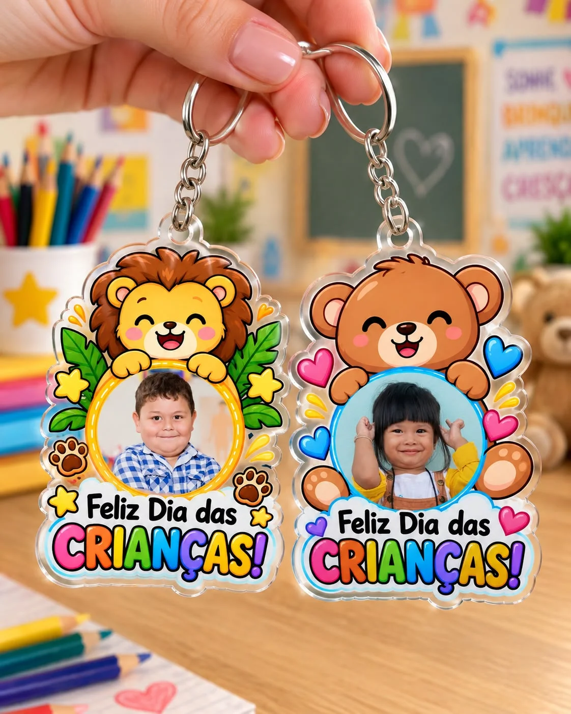 Kit de chaveiros personalizados - Dia das Crianças — amostra 3: 🍬 São 16 modelos de chaveiros 🍭Arquivo editável no Canva,…