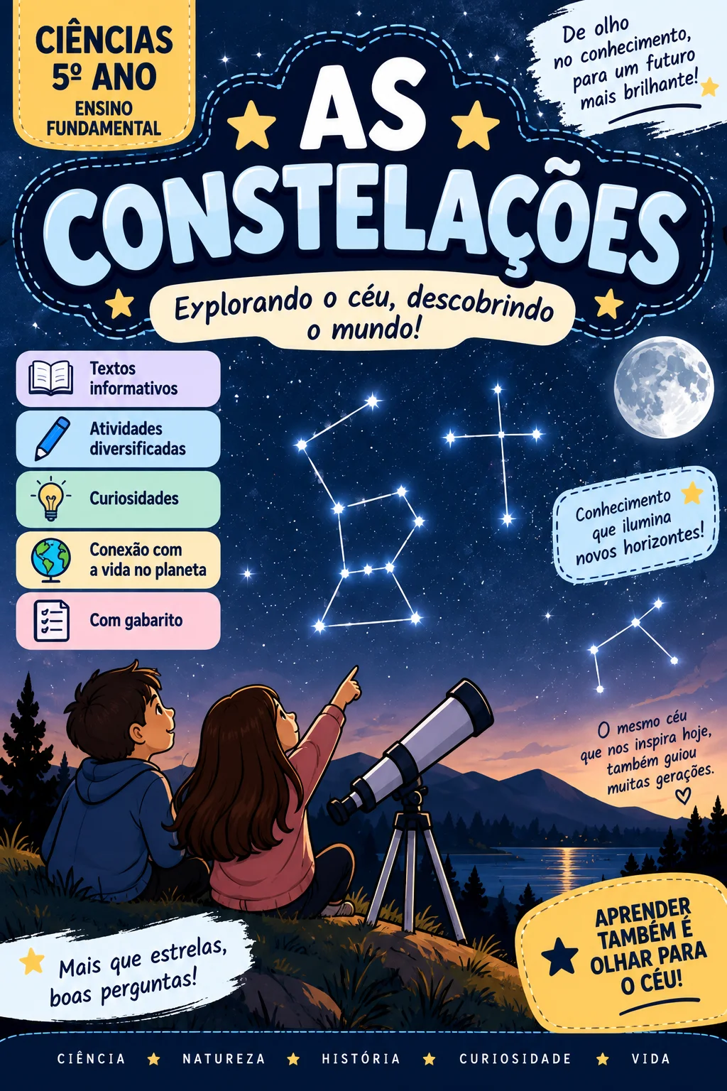 Kit de Ciências – As Constelações | 5º Ano — Português para 5º ano: Material completo sobre constelações para o 5º ano, com…
