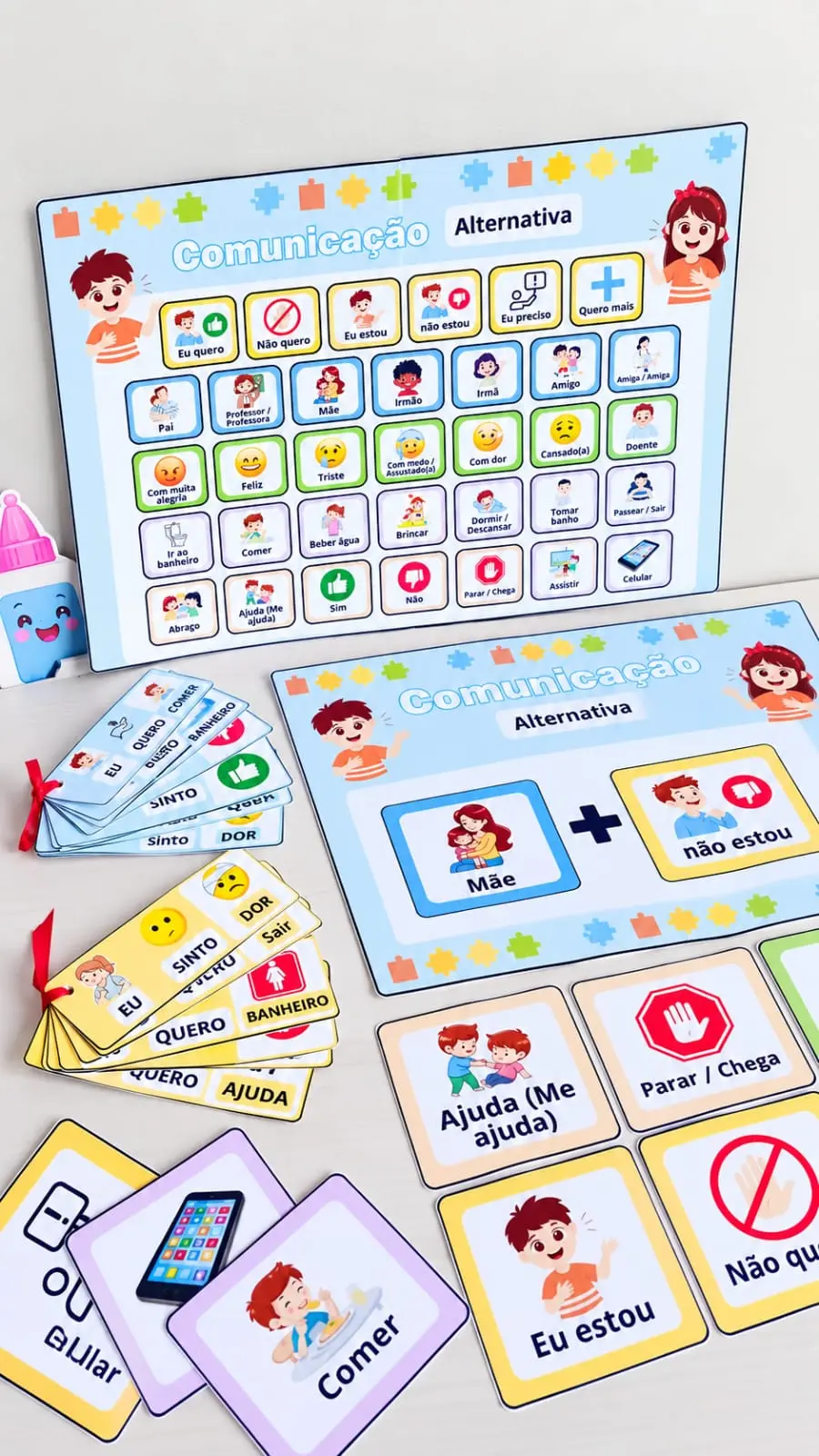 Kit de Comunicação Aumentativa e Alternativa (CAA) 🧩 — Alfabetização para Educação Infantil: Um material completo, visual…
