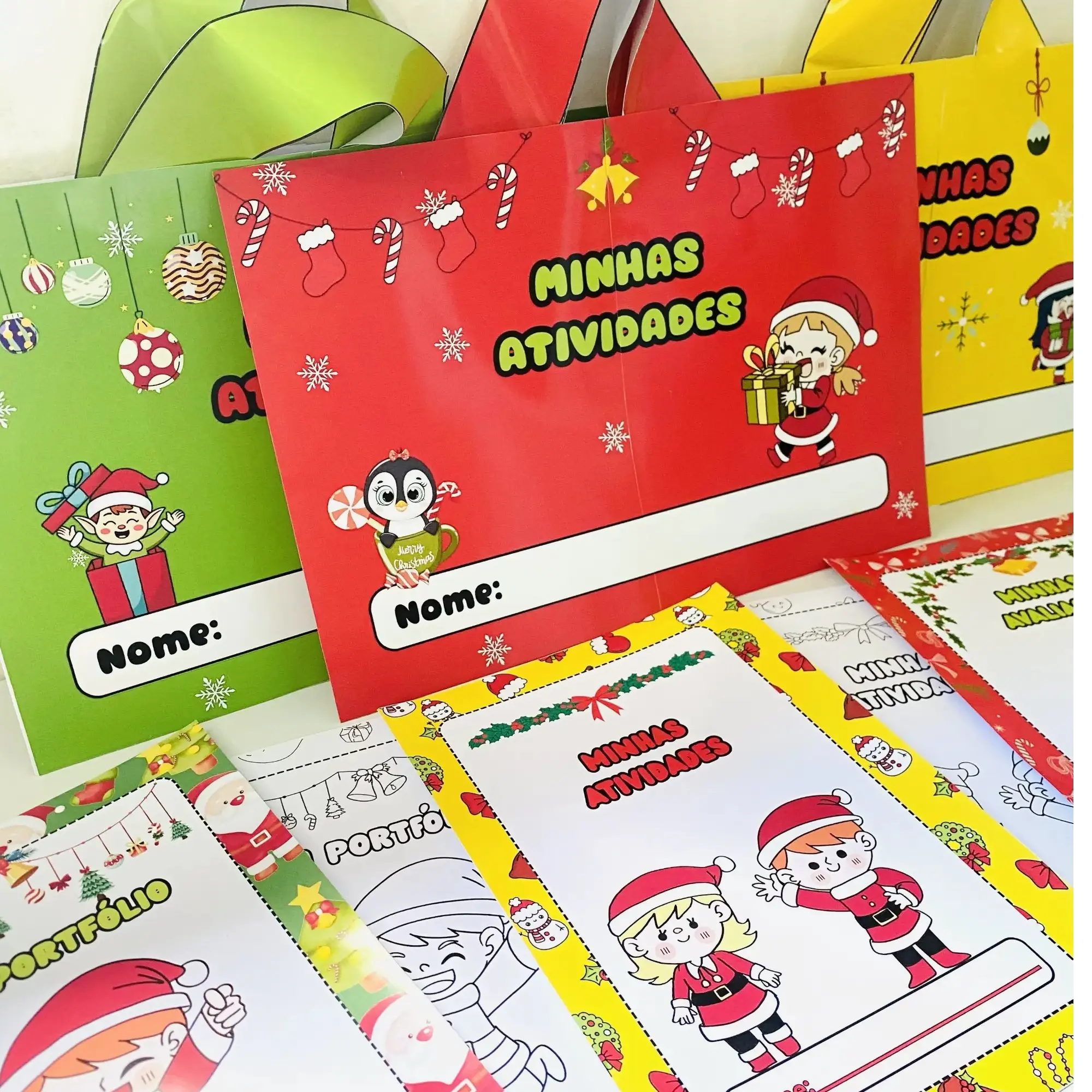 Kit de Envelopes e Sacolas Natalinas – Organização e Criatividade — Alfabetização para Educação Infantil: Kit de envelopes…
