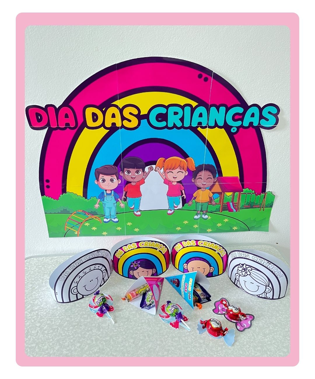 Kit de lembrancinhas de Dia das Crianças para imprimir — amostra 5: Prepare a comemoração com painel e lembrancinhas em…